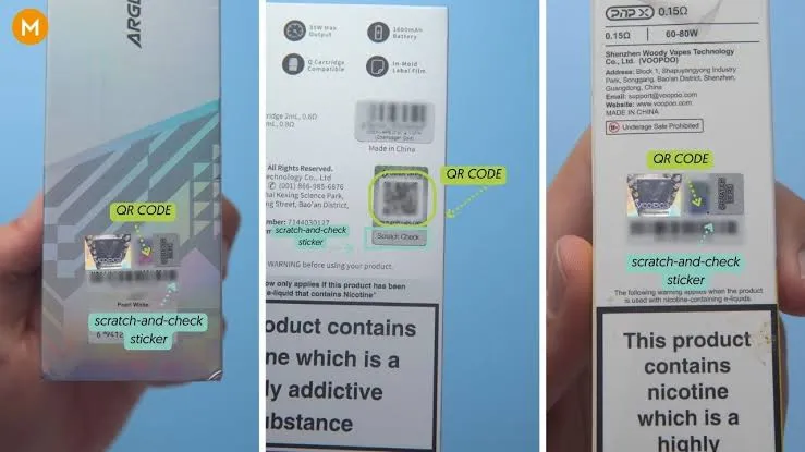 Anti-Counterfeit Vape Verification Protocol Anti-counterfeit verification protocol showing scratch panel security code QR authentication and domain integrity inspection where to buy vape Brisbane genuine hardware