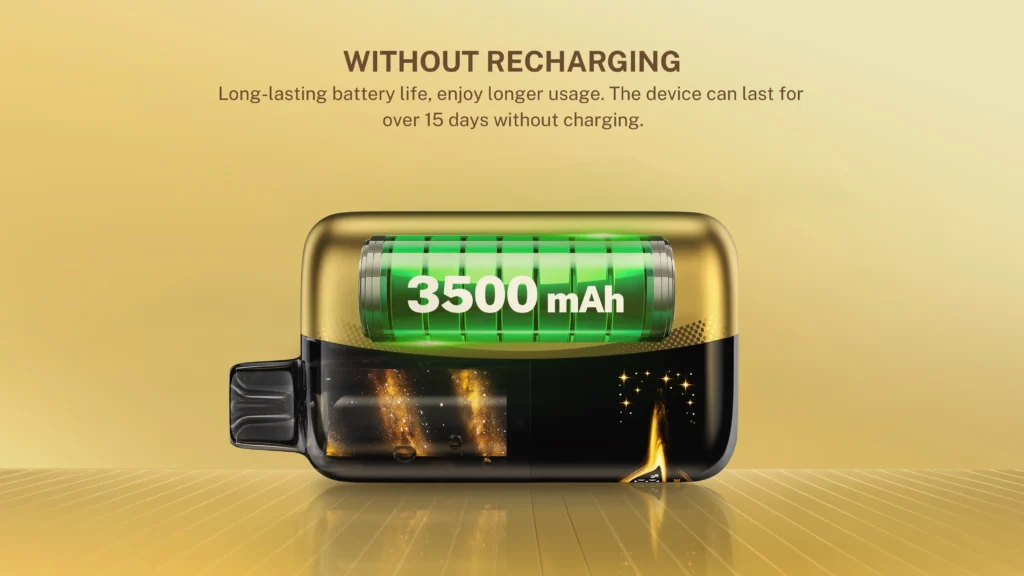 Battery Performance alibarbar flavour roulette battery performance showing 650mah capacity charging schedule and 6 recharge cycles over 17 days
