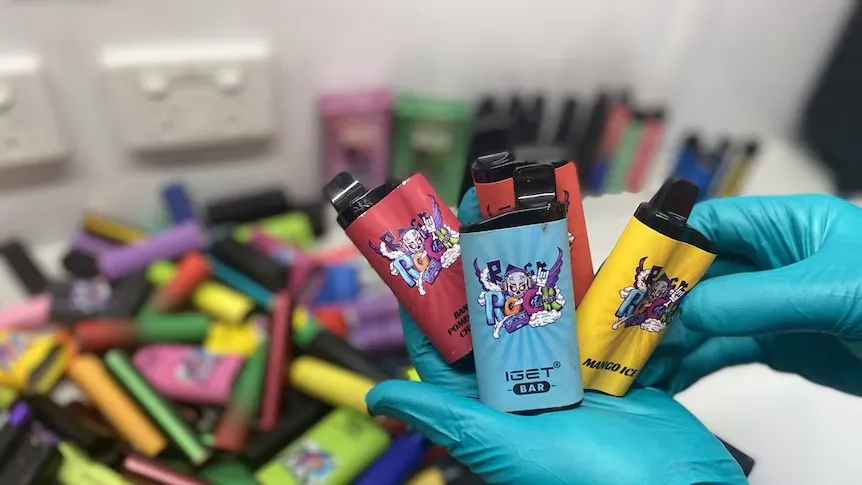 Counterfeit Vape Lab Testing Brisbane Analytical laboratory equipment testing illicit Brisbane disposable vape samples revealing chemical contamination where to buy vape Brisbane safely