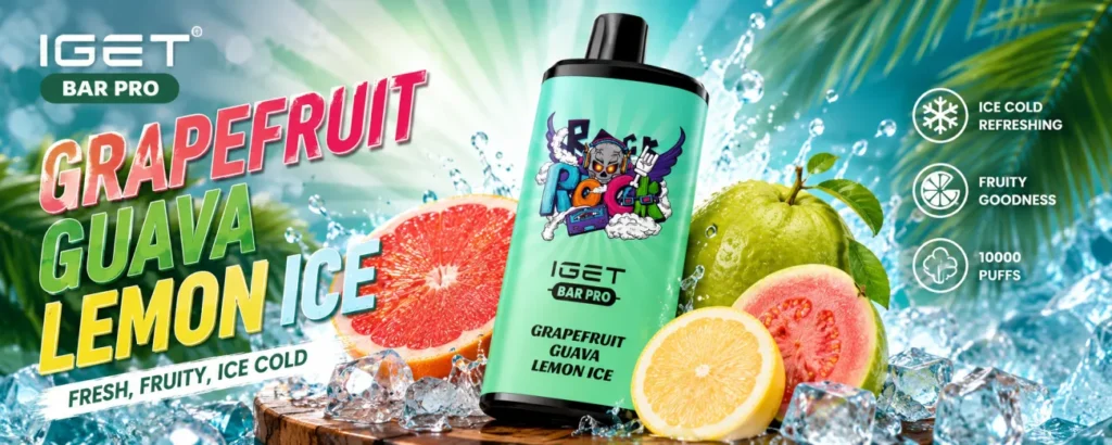 IGET Bar Pro Grapefruit Guava Lemon Ice Professional Testing Setup Anna testing IGET Bar Pro Grapefruit Guava Lemon Ice with professional puff counter and voltage monitoring equipment in Melbourne laboratory