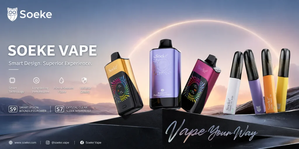 soeke s7 6000 puffs unboxing showing device build quality aluminum body usb-c charging and 8w mesh coil technology