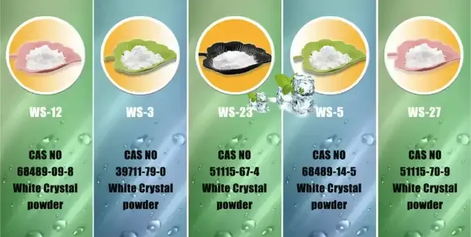 WS-23 Cooling Agent Analysis WS-23 versus menthol cooling agent comparison chart showing activation temperature receptor response and throat feel characteristics
