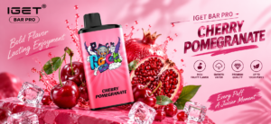 Anna testing IGET Bar Pro Cherry Pomegranate with professional puff counter and voltage monitoring equipment in Melbourne laboratory